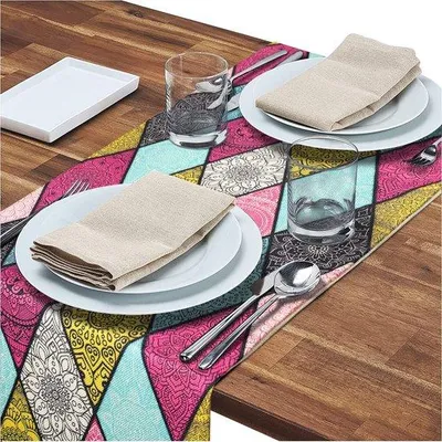 Image de Lot de nappes rouges, lavables, 40 x 140 cm, pour l'intérieur et l'extérieur, décoration pour les fêtes et les vacances
