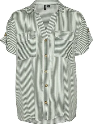 Produktbild von Vero Moda VMBUMPY Shirt,10310139,XS, Hemd, Erwachsener, Weiblich, Grün, XS, Kurzärmel