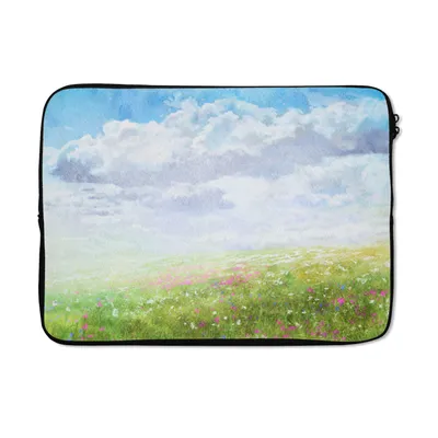 Produktbild von MuchoWow® Laptop Hülle 14 ZollAquarell - Blumen - Landschaft Laptoptasche - Laptoptasche - Stoßsicher - Schutzhaube
