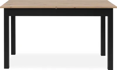 Produktbild von Ausziehbarer Esstisch Coburg 140/180 x 80cm - Eiche Nachbildung/schwarz