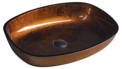 Produktbild von Sapho KVAORE Glas-Waschbecken zum Aufsetzen 54x39,5cm, Kupfer