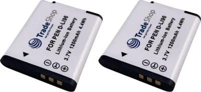 Produktbild von 2x Trade-Shop Li-Ion Akku 3,7V / 1200mAh kompatibel mit Pentax WG-1000 Digitalkamera ersetzt D-LI96 / Kamera-Zubehör Battery