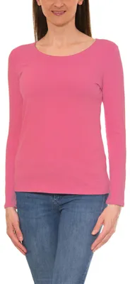 Produktbild von Alkato Damen Langarm Shirt mit O-Ausschnitt, Farbe: Altrosa , Größe: S