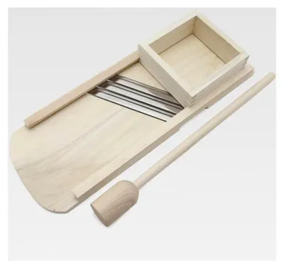 Produktbild von Krauthobel Set aus Holz mit Gemüsehobel 66 x 24 cm und Krautstampfer 60 cm