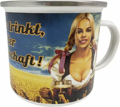 Produktbild von Kult Emaille Becher 0,5 L - Wer Bier trinkt hilft der Landwirtschaft, EB 11