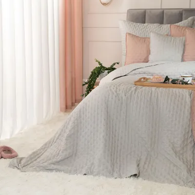 Immagine prodotto di Copriletto sul letto, trapuntato, pastello Nules 220x240 grigio chiaro