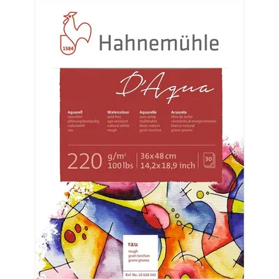 Produktbild von Hahnemühle D’Aqua Aquarellblock - 200 g/m² - rau - 36 x 48 cm - 30 Blatt