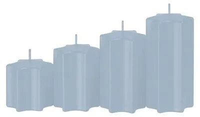Produktbild von 4er Set Sternkerzen abgestuft Jeans Blau Ø 60 mm