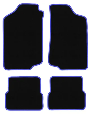 Produktbild von Velours-Fußmatten für Volkswagen Golf II 1983-1992 (Schrägheck) – 4-tlg, Schwarz/Blau, passgenau – Wielganizator CARLUX