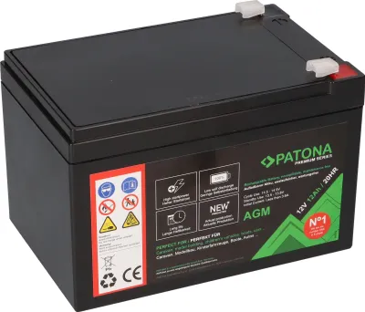 Produktbild von PATONA Premium AGM Blei Akku 12V 12Ah 20HR 1800 Zyklen