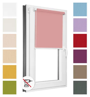 Obrázek produktu pro Estika Roleta bez vrtání - 55 x 150 cm - Korálová - Snadná montáž pomocí úchytů