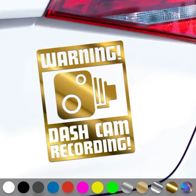 Produktbild von PantherPixel Dash Cam Aufkleber Warnung Kamera Videoufnahme Sticker Auto Geschenkidee Farbe Chrom-Gold
