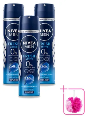 Immagine prodotto di 3 deodoranti spray NIVEA MEN Fresh Active - 150 ml - Confezione risparmio - 3 pezzi