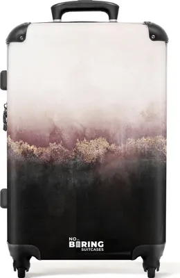 Produktbild von NoBoringSuitcases.com® Großer Koffer - Marmor - Abstrakt - Gold - Rosa - Marmoroptik - Kombinationsschloss TSA - Hartschalen Trolley 4 Rollen - 72 liter - Reisekoffer - 66 cmKoffer Mittelgroß 67x43x25 cm, 72L,