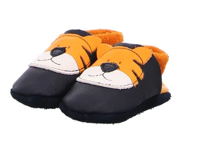Produktbild von Orangenkinder Tiger Tom Kleinkinder Krabbelschuhe Dunkelblau/Orange, 1-14-930