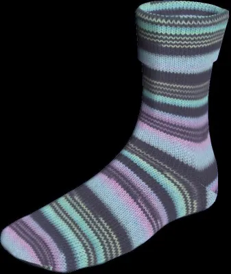 Produktbild von Lang Yarns - Super Soxx Color 4-fach AustrianLakes 0422 schwarz mint rosa
