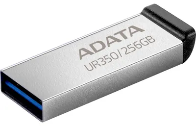 Obrázok produktu pre ADATA UR350, 256 GB, USB Typ-A, 3.2 Gen 1 (3.1 Gen 1), 100 MB/s, Bez krytu konektora, Čierna, Strieborná
