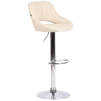 Produktbild von CLP Barhocker Milet Stoffbezug höhenverstellbar drehbar mit Rückenlehne creme Gestell Farbe chrom