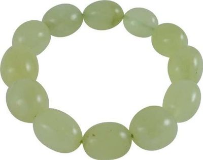 Edelstein-Armband, China-Jade (Serpentin), Nuggets 12 x 16 mm
