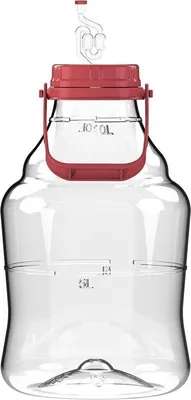 Produktbild von Unzerbrechlicher Glaskolben 10L Mit Griff/Airloks