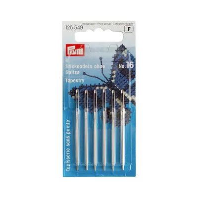 Produktbild von Prym 11255490, Handnähen, Gobelinnadel, Metall, Silber, 6 Stück(e), Sichtverpackung