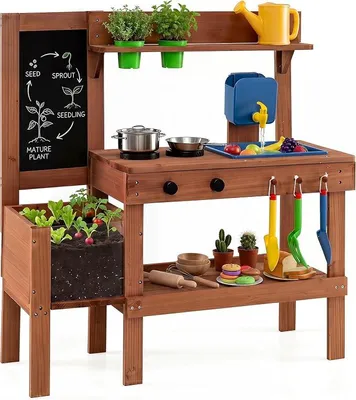 Imagen del producto de Cocina de exterior, cocina de juguete con accesorios para niños a partir de 3 años