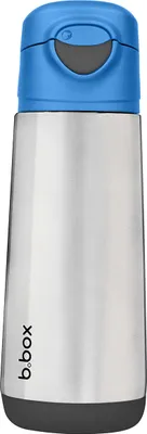 Produktbild von Thermobecher mit Sportaufsatz, 500 ml, in der Farbe Blau-Grau