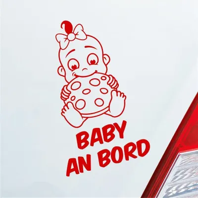 Produktbild von Auto Aufkleber Baby an Bord on Tour Lustig 17x28 cm Rot Sticker Heckscheibenaufkleber