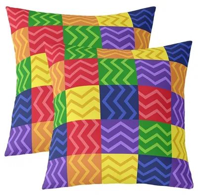 Immagine prodotto di Coperte per cuscini 40x40 cm, motivo geometrico colorato, set da 2, in poliestere