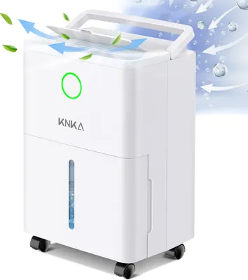 Produktbild von KNKA Luftentfeuchter 6L/24H, Raumgröße ca. 45m³(15m²), Dehumidifiers mit Touchscreen, Feuchtigkeitsanzeige, Wäschetrocknung, Kontinuierliche Entwässerung, 24H Timer, Kindersicherung