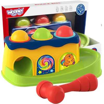 Produktbild von WOOPIE BABY Buntes Hammerbank-Spiel mit Hammer Montessori