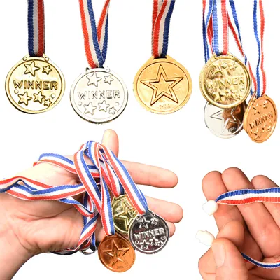 Produktbild von jameitop® 6 X Sieger Medaille 2 x Goldmedaille + 2 x Silbermedaille + 2 x Bronzemedaille für Sport / Kindergeburtstag 1,2,3 Sieger