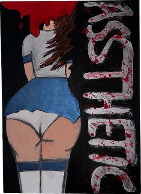 Acrylbild Frau Gemälde Malerei Acryl handgemalt Anime