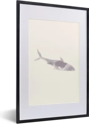 Produktbild von MuchoWow® MuchoWow® Gerahmtes Poster Fische - Meerestiere - Aquarell - Zeichnung 40x60 cm - Poster mit zchwarzem Bilderrahmen - Poster in Rahmen