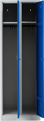 Produktbild von Gürkan Spind lichtgrau, enzianblau 103492, 2 Schließfächer 60,0 x 50,0 x 180,0 cm