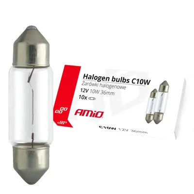 Obrázok produktu pre AMiO Halogénové žiarovky C10W Festoon 36mm 12V ks
