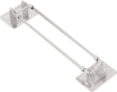 Image de Lot de 2 étagères d'angle pour douche de camping-car, surface de rangement réglable, barre en acier inoxydable, extensible de 18 à 33 cm, organisation de la salle de bain