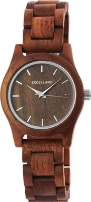 Produktbild von Excellanc 1800156-003 Analog Damenuhr aus Holz Dunklbraun