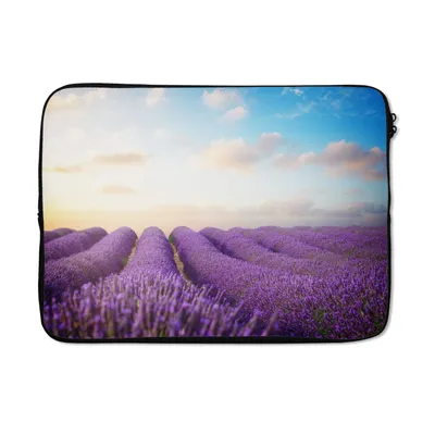 Produktbild von MuchoWow® Laptop Hülle 13 Zoll Lavendel - Himmel - Wolken - Blumen Laptoptasche - Laptophülle - Sleeve - Rundumschutz