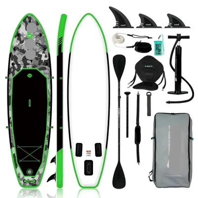Obrázok produktu pre Nafukovacia doska na paddleboarding – 330 x 84 x 15 cm – Maximálna nosnosť 150 kg – Zelená