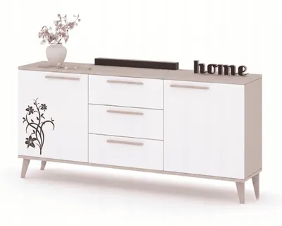 Produktbild von Kommode mit Schubladen Fernsehschrank HANA 3S Kaschmir/Weiß Matt 150cm