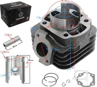 Zdjęcie produktu dla Cylinder do skutera 2T 70cc 1PE40QMB sw.10mm