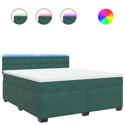 Produktbild von Boxspringbett mit Matratze Dunkelgrün 180x200 cm Samt