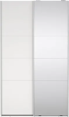 Zdjęcie produktu dla Catania szafa 201x119x65cm, 1 drzwi przesuwne, 1 drzwi przesuwne z lustrem biały.