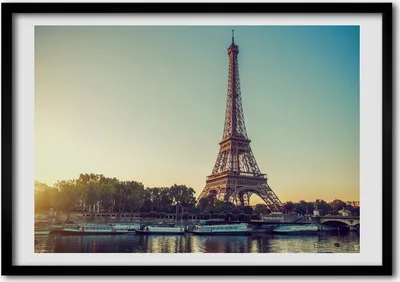 Produktbild von Bild - Bilderrahmen - 100 cm x 70 cm - MDF - Rahmen - Foto - Wandkunst Eiffelturm in Paris