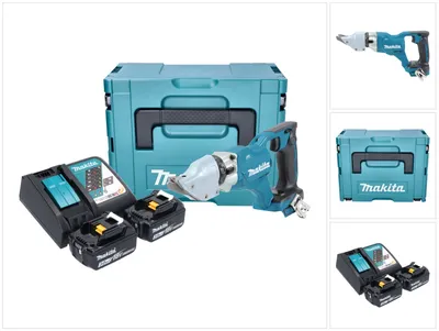 Produktbild von Makita DJS 200 RFJ Akku Blechschere 18 V 2,0 mm Brushless + 2x Akku 3,0 Ah + Ladegerät + Makpac