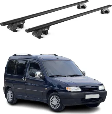 Image de Barres de toit transversales pour Citroen Berlingo I 1996-2008 Alu Noir 2x ABE