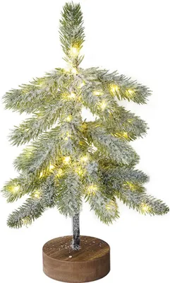 Image de 45CM Led Bonsai Sapin de Noël Lumineux, Mini Arbre de Noël Artificiel Avec Lumière Nocturne Luminaires Décoratifs Pour Noël Fête Intérieure Décoration