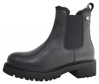 Produktbild von Tommy Hilfiger TJW Cleated Chelsea Boots Reißverschluss Stiefel Schwarz