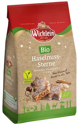 Produktbild von Wicklein Haselnusssterne vegan 125g